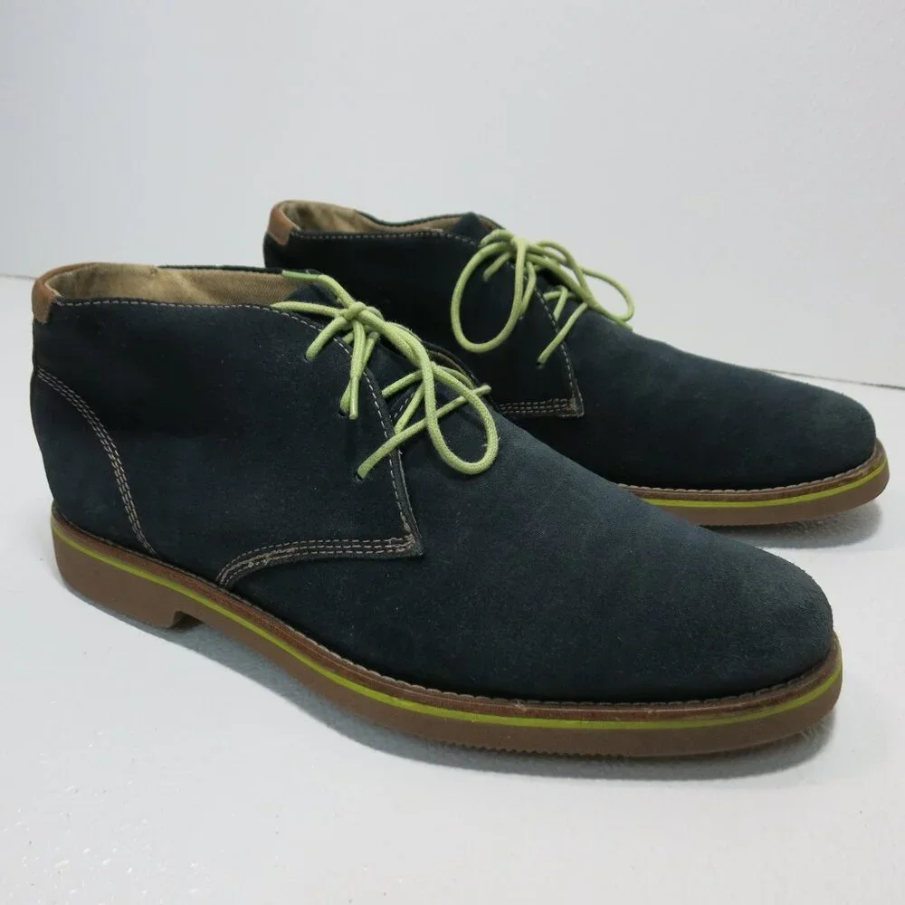 G. H. Bass & Co. Blue Suede Leather Chukka Boots Men's Footwear Shoes Sz 9 M - Picture 2 of 6